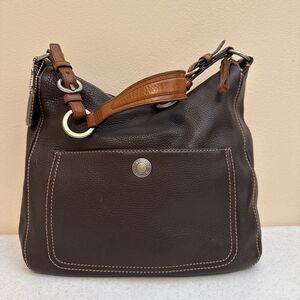 COACH Chelsea Pebbled Leather Shoulder #F05S-8E98 Y2K Bag Black With Pink Lining